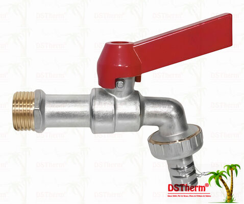 Vernikkeld zwaar uitgevoerde klassieke rechte aluminium handgreep stopkraan wateruitloop kraan waterkraan 1/2"