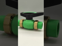 PPR Plastic Coated Double Union Ball Valve Blootgestelde installatie Geïmporteerde grondstoffen