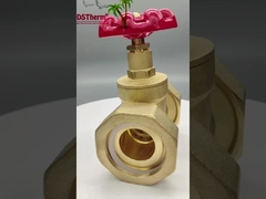 Messing Union Gate Valve met rode gietijzeren handvat High-Flow 1/2 