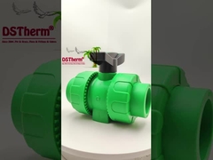 Lock Ball PPR Double Union Ball Valve Met Plastic Ball S2.5 20-63MM Customized LOGO