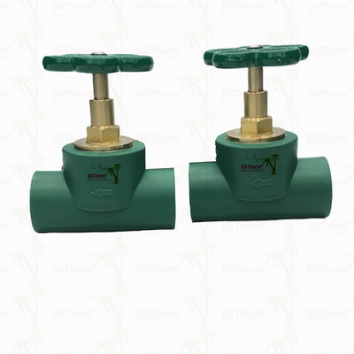 Gepersonaliseerde zwaarder type stopklep cartridge met groene handgreep Messing cartridge Messing spindel klep bovendeel