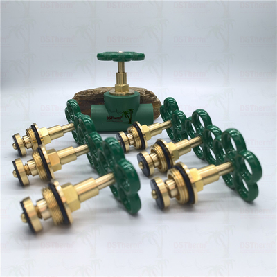 Gepersonaliseerde zwaarder type stopklep cartridge met groene handgreep Messing cartridge Messing spindel klep bovendeel