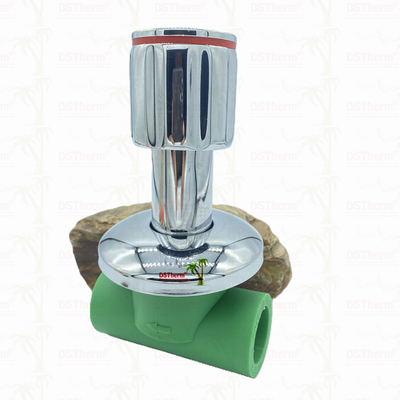 Ppr-chroomgeplatte stopklep met antidraaiend handvat laag onderhoud 20-32 mm aanpasbare grootte