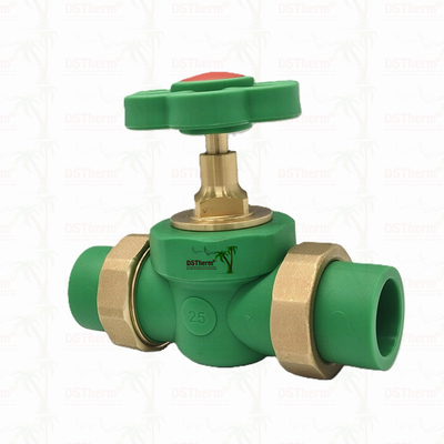 PPR Double Union Ball Valve Exposed Installation Corrosion-Resistant Op maat gemaakte grootte
