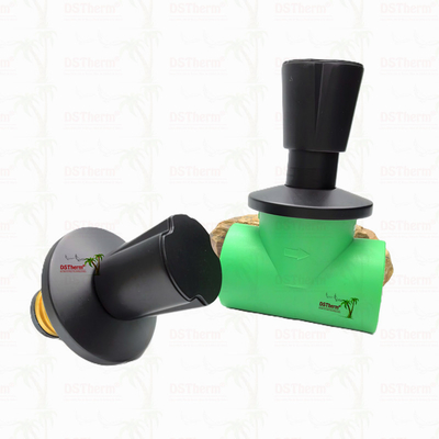 Handmatige verlengstuk van de klepstam Messingcartridge Messingspindel Zwart beklede klep bovendeel