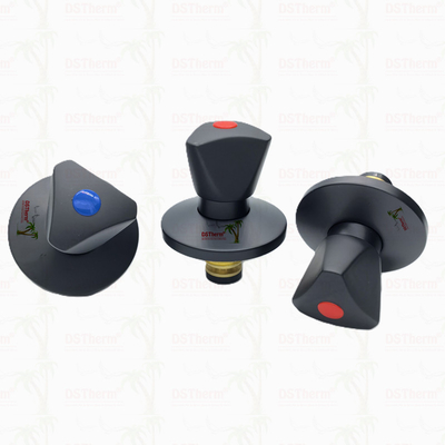 Triangle Handle Stop Valve Top Part Messing Cartridge Zwart bekleed Valve Verborgen Valve Cartridge Global Valve Cartridge