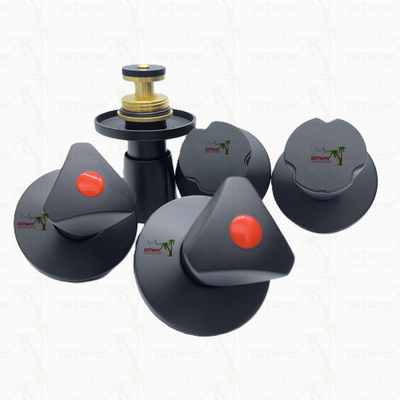 Triangle Handle Stop Valve Top Part Messing Cartridge Zwart bekleed Valve Verborgen Valve Cartridge Global Valve Cartridge