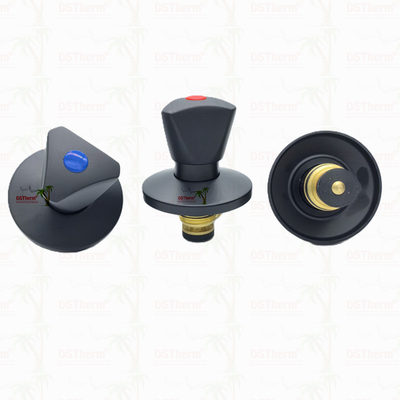 Triangle Handle Stop Valve Top Part Messing Cartridge Zwart bekleed Valve Verborgen Valve Cartridge Global Valve Cartridge