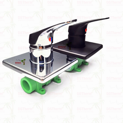 Drieweg Ppr Chroomgeplatte Mixer Douche Valve Met Vierkant Panel 20-25mm