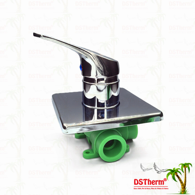 Drieweg Ppr Chroomgeplatte Mixer Douche Valve Met Vierkant Panel 20-25mm