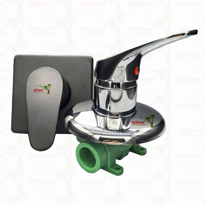 Drieweg Ppr Chroomgeplatte Mixer Douche Valve Met Vierkant Panel 20-25mm