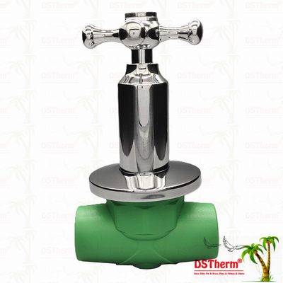 PPR-chroomgeplatte luxe kogelklep met kruishandgreep koper kern messing cartridge