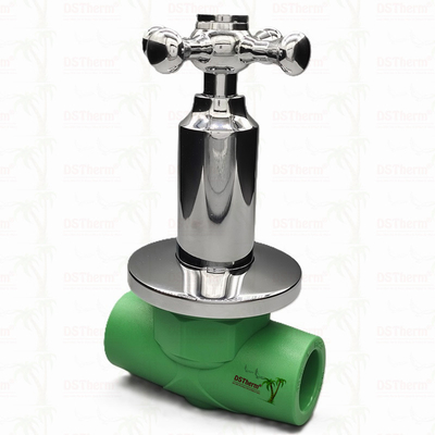 PPR-chroomgeplatte luxe kogelklep met kruishandgreep koper kern messing cartridge