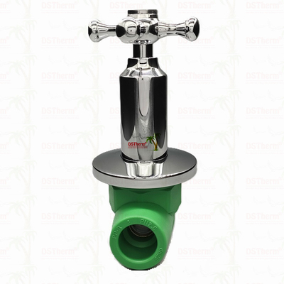 PPR-chroomgeplatte luxe kogelklep met kruishandgreep koper kern messing cartridge