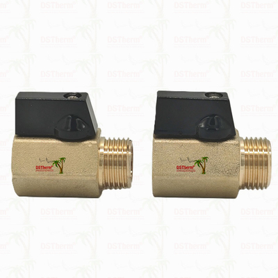 Messing vrouwelijke en mannelijke mini-balklep voor loodgietersysteem 1/2'' corrosiebestendigheid