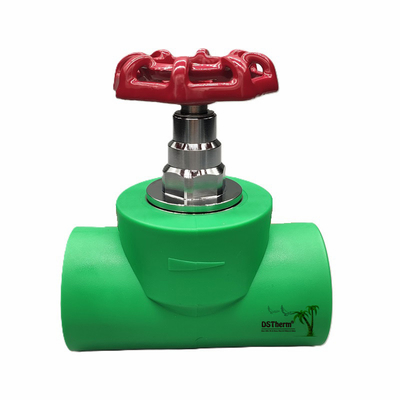 Zwarte PPR-stopklep met chroomgeplatte / messingkleurpatroon ISO 15784 gecertificeerde globale klep 20-110 mm