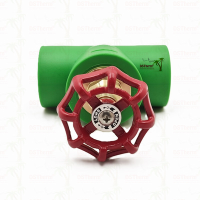 Zwarte PPR-stopklep met chroomgeplatte / messingkleurpatroon ISO 15784 gecertificeerde globale klep 20-110 mm