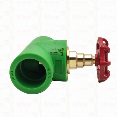 Zwarte PPR-stopklep met chroomgeplatte / messingkleurpatroon ISO 15784 gecertificeerde globale klep 20-110 mm