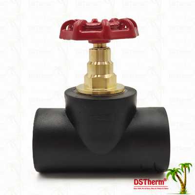 Zwarte PPR-stopklep met chroomgeplatte / messingkleurpatroon ISO 15784 gecertificeerde globale klep 20-110 mm