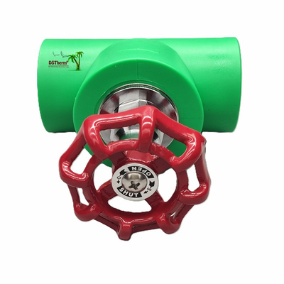 Zwarte PPR-stopklep met chroomgeplatte / messingkleurpatroon ISO 15784 gecertificeerde globale klep 20-110 mm