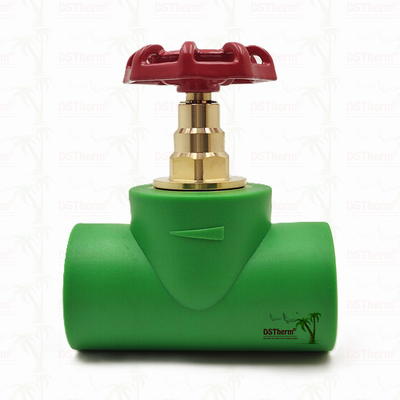Zwarte PPR-stopklep met chroomgeplatte / messingkleurpatroon ISO 15784 gecertificeerde globale klep 20-110 mm