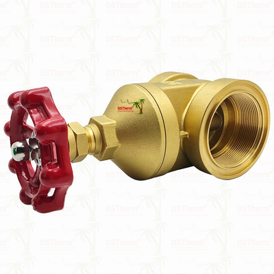 Messingpoortklep met rood handvat 2 1/2" aangepast formaat Hoogdrukdragend vermogen