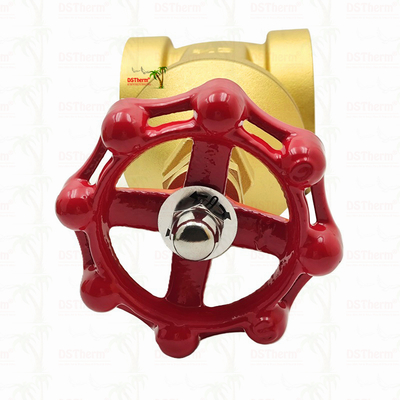 Messingpoortklep met rood handvat 2 1/2" aangepast formaat Hoogdrukdragend vermogen