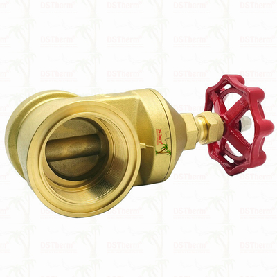 Messingpoortklep met rood handvat 2 1/2" aangepast formaat Hoogdrukdragend vermogen