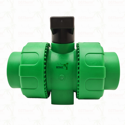 Lock Ball PPR Double Union Ball Valve Met Plastic Ball S2.5 20-63MM Customized LOGO
