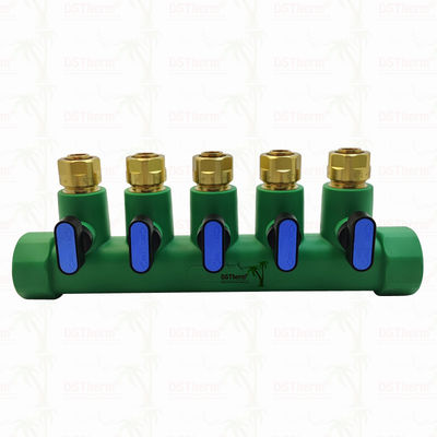 PPR blauwe manifold met balk 5 manieren manifold aangepast kleur en logo 25mm