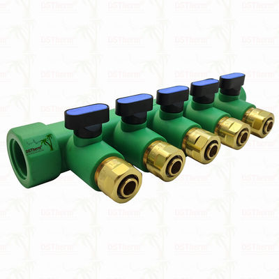 PPR blauwe manifold met balk 5 manieren manifold aangepast kleur en logo 25mm