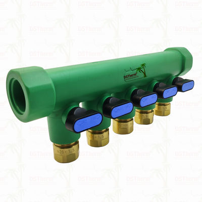 PPR blauwe manifold met balk 5 manieren manifold aangepast kleur en logo 25mm