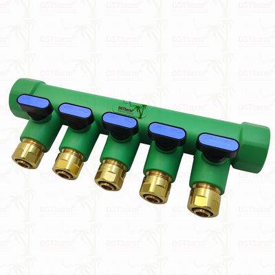 PPR blauwe manifold met balk 5 manieren manifold aangepast kleur en logo 25mm
