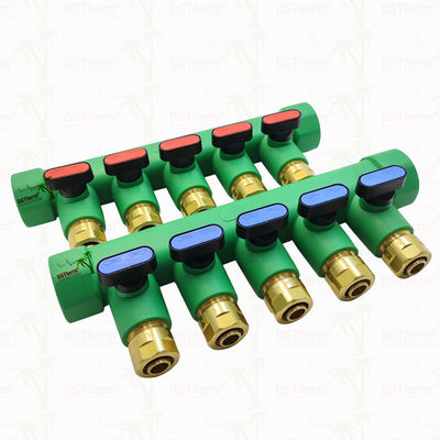 PPR blauwe manifold met balk 5 manieren manifold aangepast kleur en logo 25mm