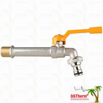 Lange Tuit Zware Nikkel Vergulde Enkele Uitlaat Tap Verlenging Tap Messing Kraan 1/2"*3/4"