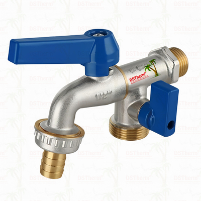 Middel Classic Universele Aluminium Handgreep Dubbele Uitlaat Kraan Messing Kraan Messing Tap 1/2"*3/4"*3/4"