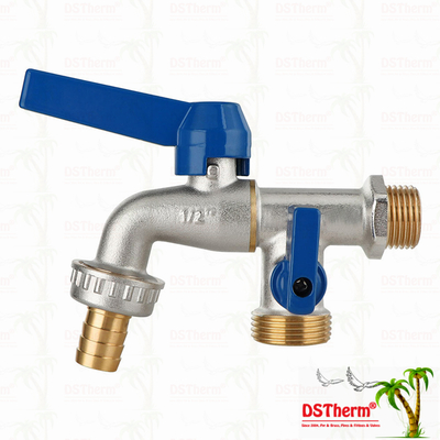 Middel Classic Universele Aluminium Handgreep Dubbele Uitlaat Kraan Messing Kraan Messing Tap 1/2"*3/4"*3/4"
