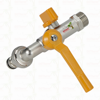 Messing Economische Dubbele Uitlaat Bibcocks Messing Kraan Vernikkeld Messing Tap 1/2"*3/4"*3/4"