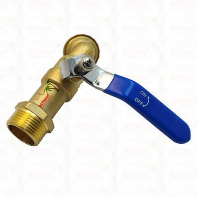 Gold Plated Heavy Duty Classic Blue Iron Handle Bibcocks Water Spout Faucet Spigot Water Tap 3/4"