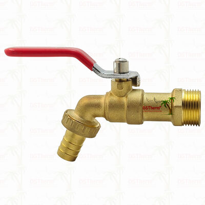 Goud bekleed Heavy Duty Classic Red Iron Handle Bibcocks Water spoot kraan Spigot waterkraan 3/4"