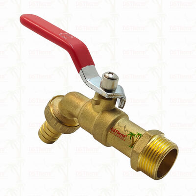 Goud bekleed Heavy Duty Classic Red Iron Handle Bibcocks Water spoot kraan Spigot waterkraan 3/4"