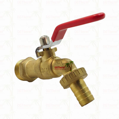Goud bekleed Heavy Duty Classic Red Iron Handle Bibcocks Water spoot kraan Spigot waterkraan 3/4"