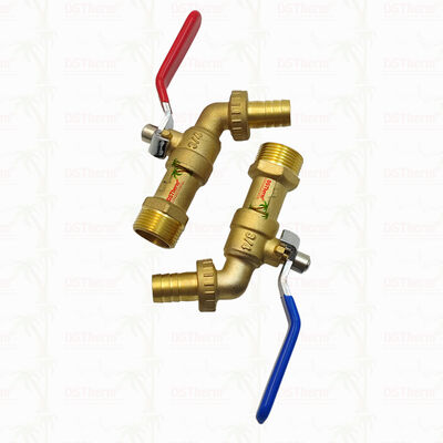 Goud bekleed Heavy Duty Classic Red Iron Handle Bibcocks Water spoot kraan Spigot waterkraan 3/4"