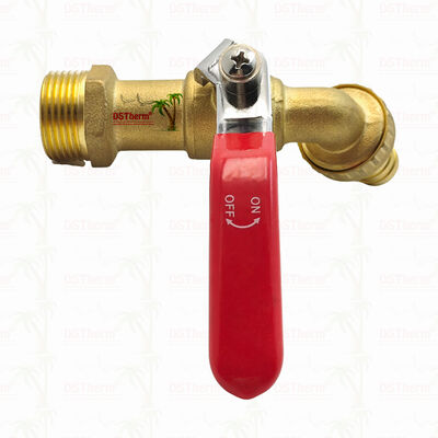 Goud bekleed Heavy Duty Classic Red Iron Handle Bibcocks Water spoot kraan Spigot waterkraan 3/4"