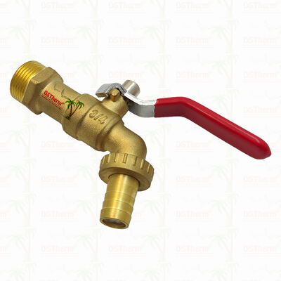 Goud bekleed Heavy Duty Classic Red Iron Handle Bibcocks Water spoot kraan Spigot waterkraan 3/4"