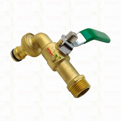 Goud bekleed Heavy Duty Classic Groen ijzeren handvat Bibcocks Water spoot kraan Water kraan Spigot 1/2 "