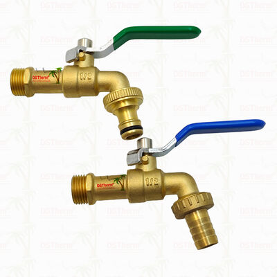 Goud bekleed Heavy Duty Classic Groen ijzeren handvat Bibcocks Water spoot kraan Water kraan Spigot 1/2 "