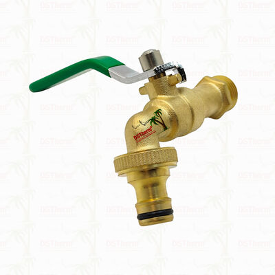Goud bekleed Heavy Duty Classic Groen ijzeren handvat Bibcocks Water spoot kraan Water kraan Spigot 1/2 "