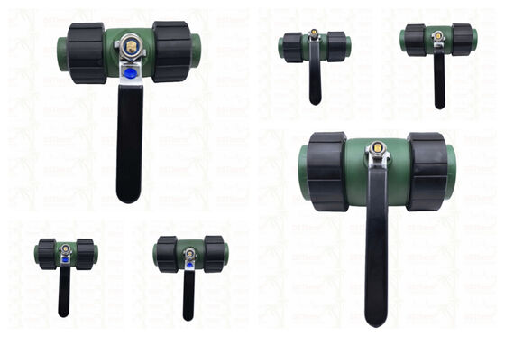 PPR Kogelkraan met Dubbele Union met Messing Kogel IJzeren Handvat 20-63MM Aangepast LOGO