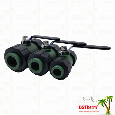 PPR Kogelkraan met Dubbele Union met Messing Kogel IJzeren Handvat 20-63MM Aangepast LOGO